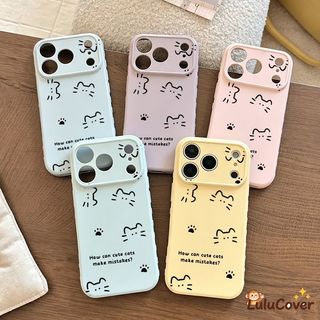 Kawaii Line Cat Side Hearts Dành Cho IQOO 15R 15 Ultra 13 12 11 11S 10 U3 U3X 5G Vỏ Màu Kẹo Nhiều Màu Sắc Cửa Sổ Máy Ảnh Lớn Vỏ Mềm Chống Sốc