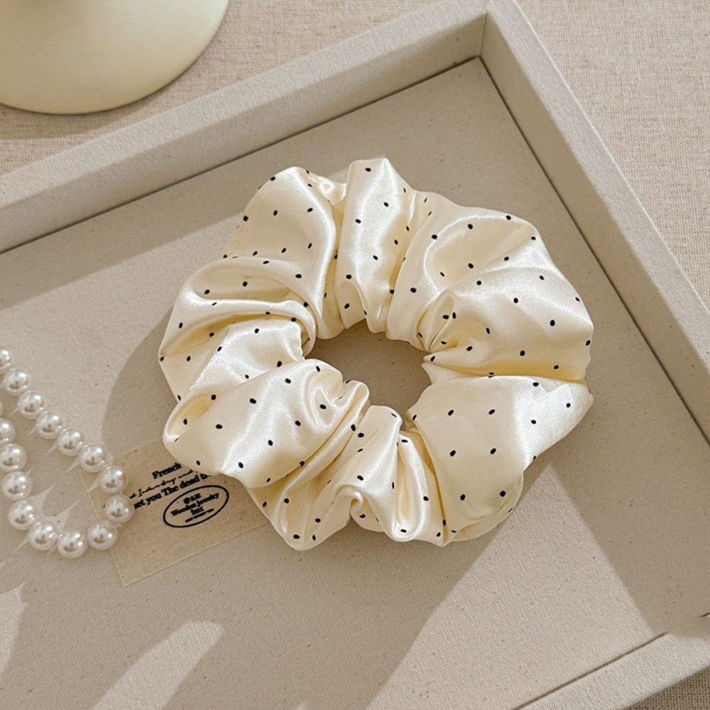Hululu / Satin Chấm Bi Scrunchy Dây Buộc Tóc Độ Đàn Hồi Cao Dây Buộc Tóc Thân Thiện Với Da Không Làm Tổn Thương Tóc Đuôi Ngựa Đầu Dây Cao Su Ba
