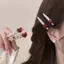 2 Chiếc Trái Tim Ngọt Ngào Chấm Bi Kim Loại Kẹp Tóc Chống Trượt Kẹp Tóc Hình Học Giả Kẹp Tóc Nữ Barrettte Phụ Kiện Mới