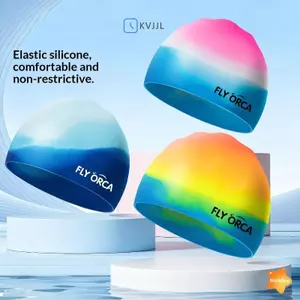 Mũ bơi bằng silicon có độ đàn hồi cao Mũ bơi thoáng khí chống thấm nước dành cho người lớn Hoàn hảo cho bể bơi mới