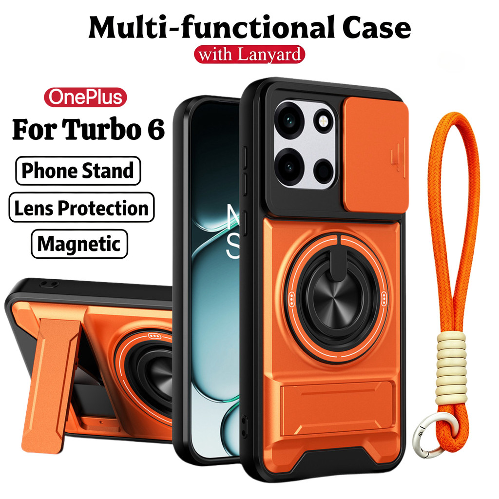 Ốp Điện Thoại Đa Năng Sang Trọng Thích Hợp Cho OnePlus Turbo6 15R Nord6 5G Dây 360°Giá đỡ vòng có vỏ máy ảnh Vỏ bảo vệ toàn diện chống sốc