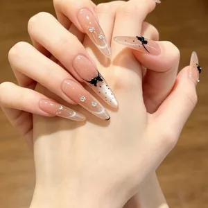 Móng Tay Tay Nguyên Chất Làm Trắng Mắt Mèo Dài Pure Desire Nơ Chấm Bi Với Kim Cương Làm Móng Tay Phù Hợp Với Tất Cả Các Trận Đấu Làm Móng Tay Có Thể Tháo Rời