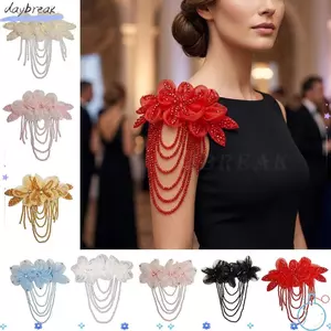 DAYBREAK 1 Đề Can May DIY, Miếng Dán Hoa Voan Pha Lê Có Thể Tháo Rời, Tua Rua Thời Trang Đính Hạt Trang Trí Sân Khấu Quần Áo Dây Đeo Vai
