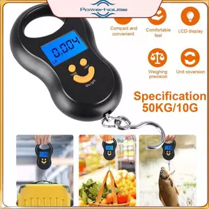 ĐIỆN Điện tử 50Kg 10g Cân treo LCD Nhà bếp Cân kỹ thuật số BaLight Trọng lượng câu cá Cân nhà thơ Cân hành lý du lịch.