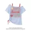 Ngọt Ngào Mát Dopamine In Hình Ngôi Sao Xù Vai Ngắn Tay Áo Thun Nữ Ngọt Ngào Hot Girl Ngắn Camisole Bộ Hai Mảnh 5.19