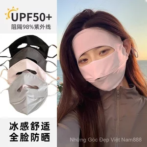 Mặt nạ toàn mặt chống nắng mùa hè nữ, che tia UV, vải ice silk, bảo vệ khi lái xe