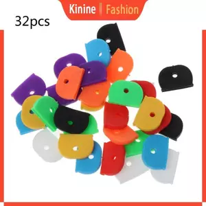 KIN 32 Chiếc Cho Mũ Chìa Khóa Thiết Thực Cho Vỏ Chìa Khóa Thẻ Topper Nhãn ID Silicone Mã Hóa Màu Sắc Cho Chìa Khóa Nhận Dạng Bao Phù Hợp