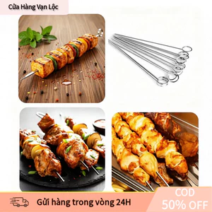 Xiên Nướng Thịt 20cm/30cm Inox 304 - Bộ 5/10 Que, Chống Gỉ, Phù Hợp BBQ, Bếp Than Hoa