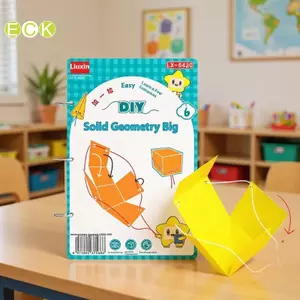 Sách yên tĩnh hình học 3D mẫu giáo 1 Bộ Sách hướng dẫn truy tìm giáo dục Montessori dành cho trẻ em Lớp học học sớm Đẹp