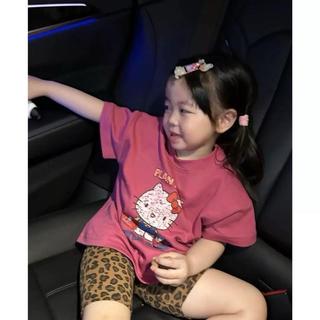 S198-M-[tomnaukid] Set áo thun cộc tay màu xám phối quần leggin beo cho bé gái size từ 9-40Kg