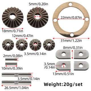 Bánh răng vi sai RTR cho ARRMA 1 / 8 Kraton Typhon OUTCAST AR310436 Phụ kiện nâng cấp kim loại xe RC OP