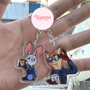 Zootopia Cặp Đôi Móc Khóa Hoạt Hình Acrylic Judy Nick - Sango