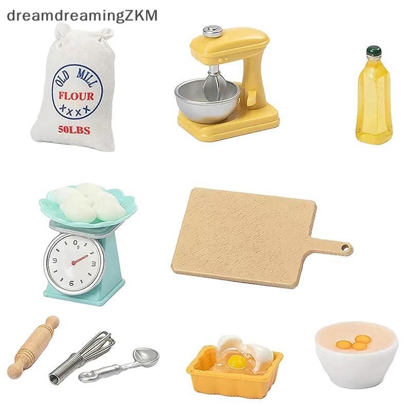 [dreamdreaming] 1 Bộ 1: 12 Nhà Búp Bê Máy Đánh Trứng Bột Thu Nhỏ Cán Pin Cắt Ban Chai Dầu Dụng Cụ Nướng Bánh Mô Hình Trang Trí Nhà Bếp [zkm]