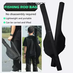 Túi đựng cần câu JKDESIGN dạng cuốn, có dây đeo vai, phù hợp với cần câu 120/130CM màu đen