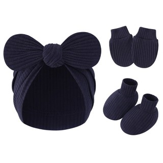 DE Găng Tay Mềm Găng Tay Mũ Mầm Non Tập Đi Găng Tay Trầy Xước Tất Mũ Găng Tay Cotton Giày Cho 0-2 Tháng