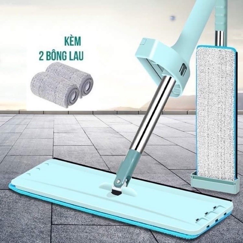Chổi Lau Nhà Tự Vắt Đa Năng Tiết Kiệm Thời Gian, Dễ Dùng, Kèm 2 Bông Lau Hàng Cao Cấp