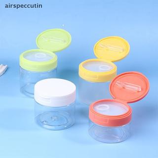 Airspecutin 200-350ml Tẩy Trang Miếng Lót Bình Có Nhíp Tròn Trong Suốt Hộp Đựng Bình Rỗng Miệng Rộng Nắp Chai Bảo Quản Kem Dưỡng EN