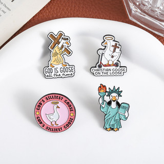 Sáng Tạo Và Cá Tính Christian Ngỗng Men Trâm Ngộ nghĩnh Và Thú Vị Tượng Nữ Thần Tự Do Huy Hiệu Kim Loại Ba Lô Pin Phụ Kiện Quà Tặng Cho Bạn Bè