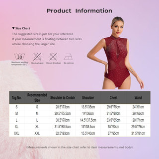 Yhong Nữ Lấp Lánh Kim Cương Giả Hình Trượt Băng Leotard Sheer Lưới Chắp Vá Không Tay Cutout Sau Body Cho Thể Dục Vũ Diễn