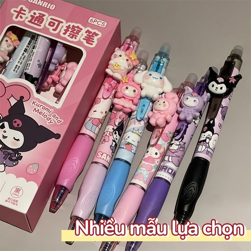 Bút mực xoá được ngòi 0.5mm – Bút gel hoạt hình đáng yêu, mực xanh nhanh khô, viết trơn mượt, dành cho học sinh tiểu học