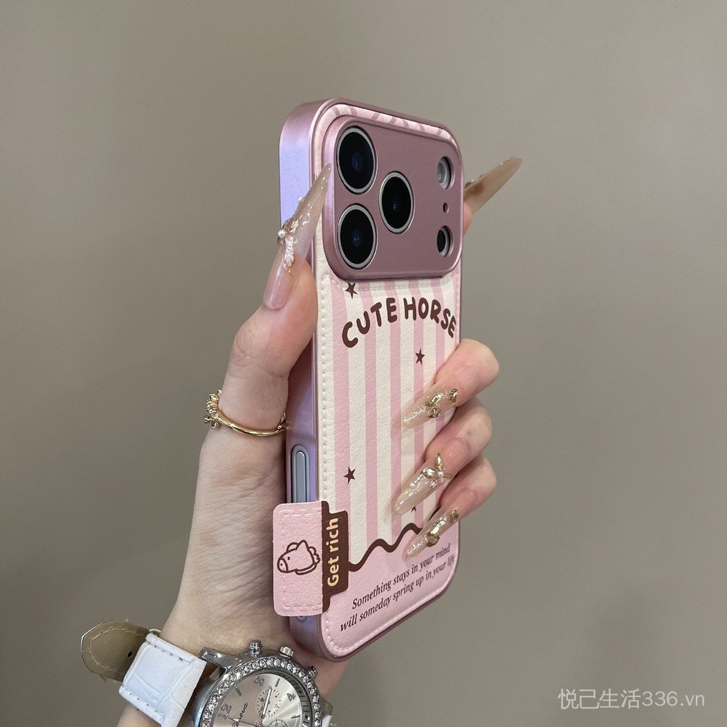 Ngựa Sọc Thích Hợp Cho Vỏ Điện Thoại 17pro iphone16pm Da Hạt 15 Độc Đáo 14plus Chống Sốc 11