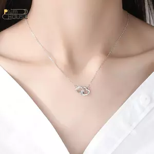 PlumHOUSE 5 Cái / bộ Bộ Trang Sức Hình Trái Tim Nhẫn Bông Tai Vòng Cổ Nữ Sang Trọng Kim Cương Giả Đôi Trái Tim Trang Sức VN