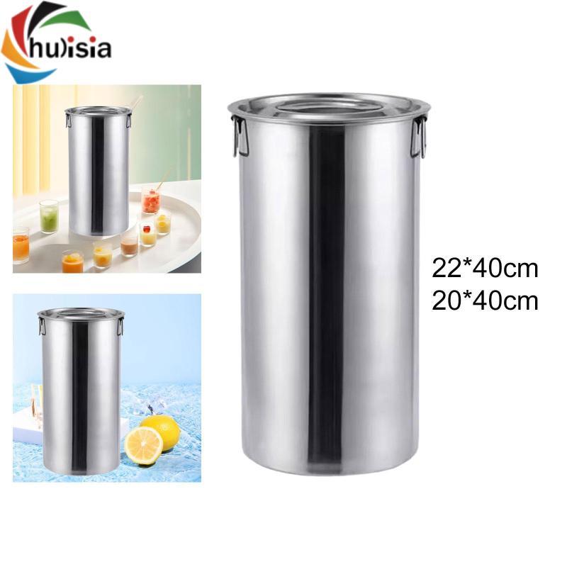 Xô inox có nắp và tay cầm đôi, vòi sữa, bình đựng đồ uống, thùng đựng đồ uống. Đa năng, chắc chắn, dễ làm sạch, lý tưởng cho thịt nướng