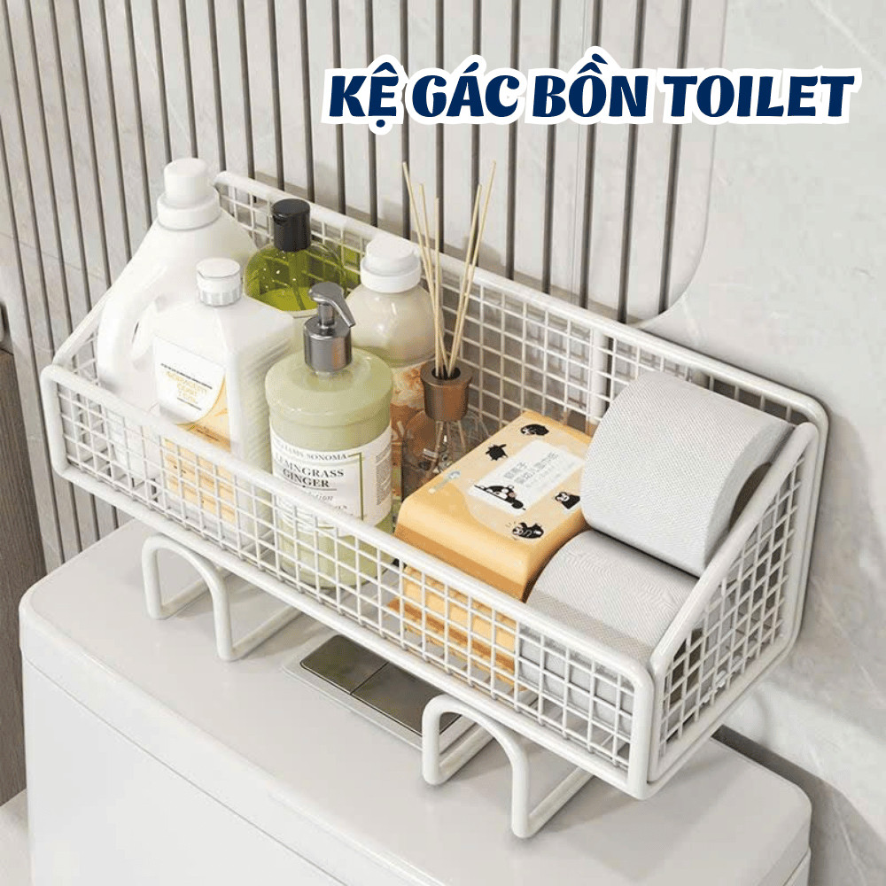 Kệ Gác Bồn Toilet Đa Năng, Kệ Sắt Lưới Để Đồ Nhà Tắ, Giá Treo Giấy Vệ Sinh Mỹ Phẩm Dễ Lắp Đặt