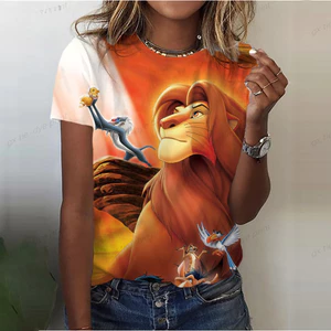 Hakuna Matata Áo Thun Nữ Dễ Thương Bông Tai Kẹp 90 Ullzang Vua Sư Tử Hoạt Hình Đồ Họa Tee Cho Nữ