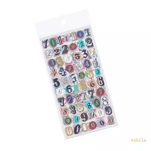 Exhila Retro Chữ Số Miếng Dán Cho Tạp Chí Notebook Planner Vỏ Điện Thoại Trang Trí