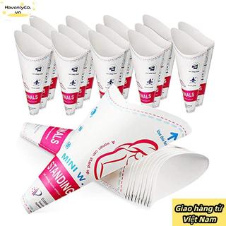 [Vận chuyển nhanh] HAVENLYCO 12 / 20 chiếc Cốc giấy tiểu di động, Thiết bị nước tiểu nữ có thể gập lại có thể gập lại, Phễu nước tiểu nữ chống rò rỉ dùng một lần