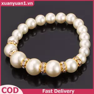 XUAN 3in1 Bộ Thanh Lịch Mô Phỏng Ngọc Trai Nelace Bông Tai Vòng Tay Dài Nelace Nữ Cô Dâu Cưới Trang Sức Quà Tặng VN