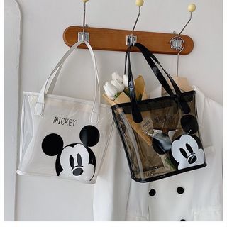 2025 Túi Trong Suốt Thạch Dung Tích Lớn Tote Đi Lại Hoạt Hình Mickey Đeo Vai Hợp Thời Trang