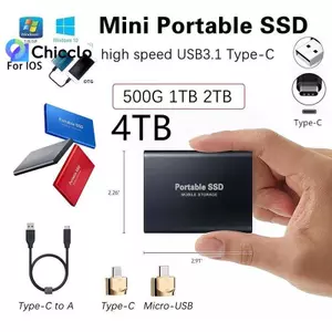 Đĩa cứng di động 4TB / 2TB / 1TBGB Loại C USB3.1 SSD di động Ổ cứng thể rắn Đẹp
