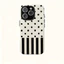 Sọc Chấm Bi Đen Trắng Thích Hợp Cho iPhone17 17Pro 16 15 13 XR 13mini 8PLUS Ốp Điện Thoại Chống Sốc Hai Lớp Bóng Bao Gồm