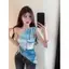 Sweet Cool Hot Girl Áo không tay không đều Niche Slim-fit Tie-dye Camisole nữ mùa hè