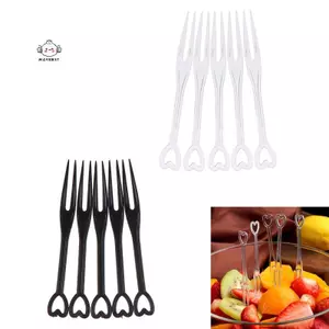 Maybest 100 Cái / túi Nĩa Trái Cây Mini Trong Suốt Nĩa Nhựa Ăn Nhà Thực Phẩm Bánh Nĩa Trái Cây {VN}
