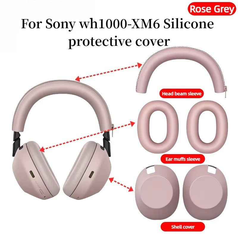 Dành Cho Sony WH-1000XM6 3in1 Vỏ Mềm Silicon Thân Thiện Với Da Cho Tai Nghe Sony Chống Mòn Bịt Tai Bảo Vệ Tai Nghe Headbeam Vỏ