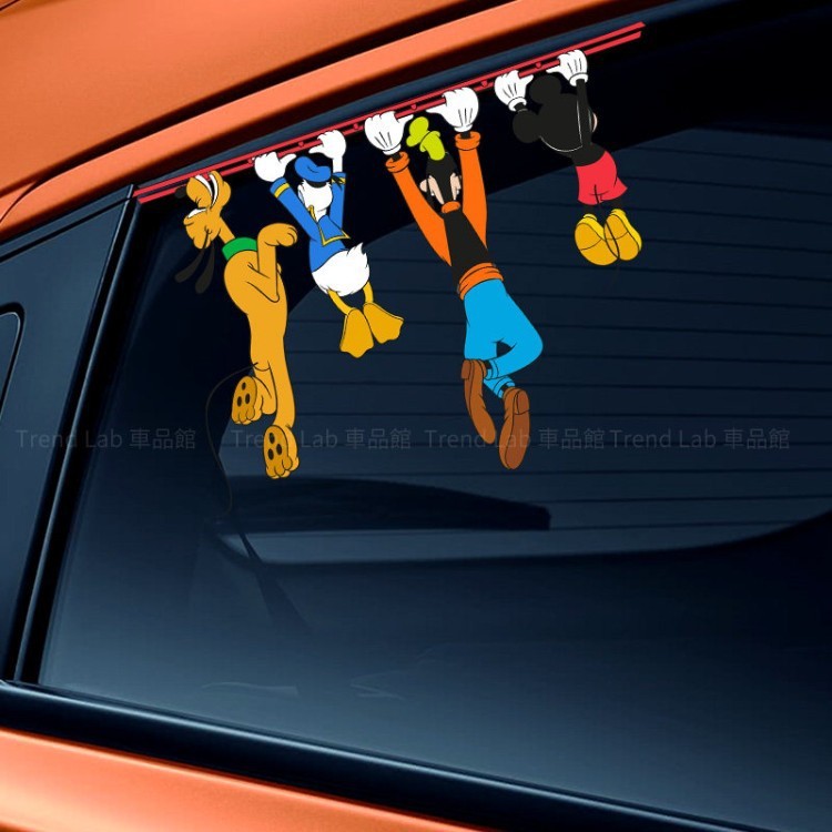 Mickey Minnie Xe Miếng Dán Chuột Mickey Vịt Donald Phía Sau Miếng Dán Hoạt Hình Độc Đáo Sáng Tạo Xe Hơi Miếng Dán Trầy Xước