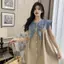 Đầm Denim tay bay nhỏ giảm tuổi Nơ Nữ Mùa hè Phong cách mới Thời trang tươi mát Người đàn ông nhỏ bán chạy