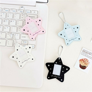 Monvkaka Ngôi Sao Đơn Giản 3cm Giá Đỡ Thẻ ID Acrylic Ngôi Sao Đuổi Photocard Chủ Thẻ Gạch Thẻ Phim Thẻ YTA4
