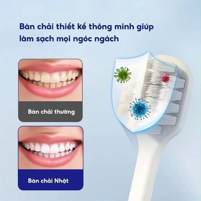 ￼Bộ 4 bàn chải đánh răng Nhật lông tơ mềm mại, Bàn trải đánh răng Than tre hoạt tính lông mềm siêu êm