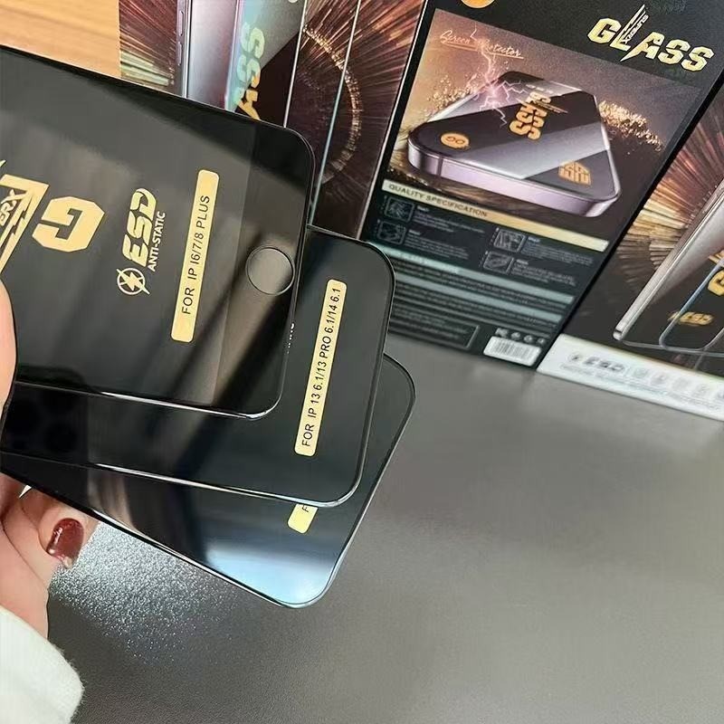 Kính cường lực chống tĩnh điện bằng nhôm cao cấp HD sang trọng Thích hợp cho iPhone 17 16 15 14 13 12 11 Pro Max Air Plus XR X XS Max Phim điện thoại