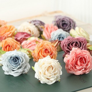[BÁN] 5 chiếc 7cm Đầu hoa hồng lụa nhân tạo Hoa hồng giả Trang trí đám cưới DIY Cake Topper Phụ kiện thủ công hoa cổ điển Bó hoa cô dâu Đạo cụ chụp ảnh dự tiệc tại nhà