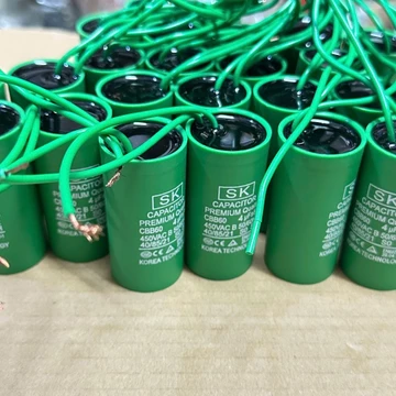 Tụ quạt trần , quạt cây , quạt cây , quạt treo tường loại 2uf - 2,5uf - 3uf - 4uf -5uf loại tốt SK KOREA kèm dây nối .
