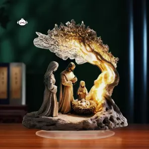 Maybest Lễ Phục Sinh Cảnh Chúa Giáng Sinh Hình Trang Trí Để Bàn Tượng Chúa Giáng Sinh Bộ Trang Trí Nhà Cửa {VN}