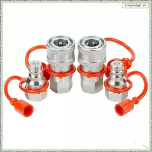 Phụ kiện khớp nối kết nối nhanh thủy lực 2 bộ Khớp nối NPT1 / 4 có nắp bụi