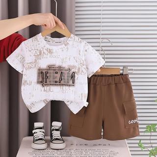 (1-18Yrs) Bộ áo thun & quần short họa tiết mùa hè dành cho trẻ em thường ngày in hình bé trai bé gái Thời trang trẻ mới biết đi 2 món