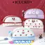 ICUCKO Túi Đựng Bút Dễ Thương, Gấu Dâu Bút Chì, Văn Phòng Phẩm Di Động Smile Cherry Da PU Hai Lớp Bút Túi Cô Gái