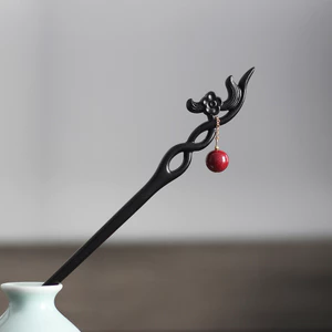 WHX [Meilan] Kẹp Tóc Cây Mun Cinnabar Mới Phong Cách Trung Hoa Kẹp Tóc Phong Cách Cổ Kẹp Tóc Sườn Xám Hanfu Phụ Kiện